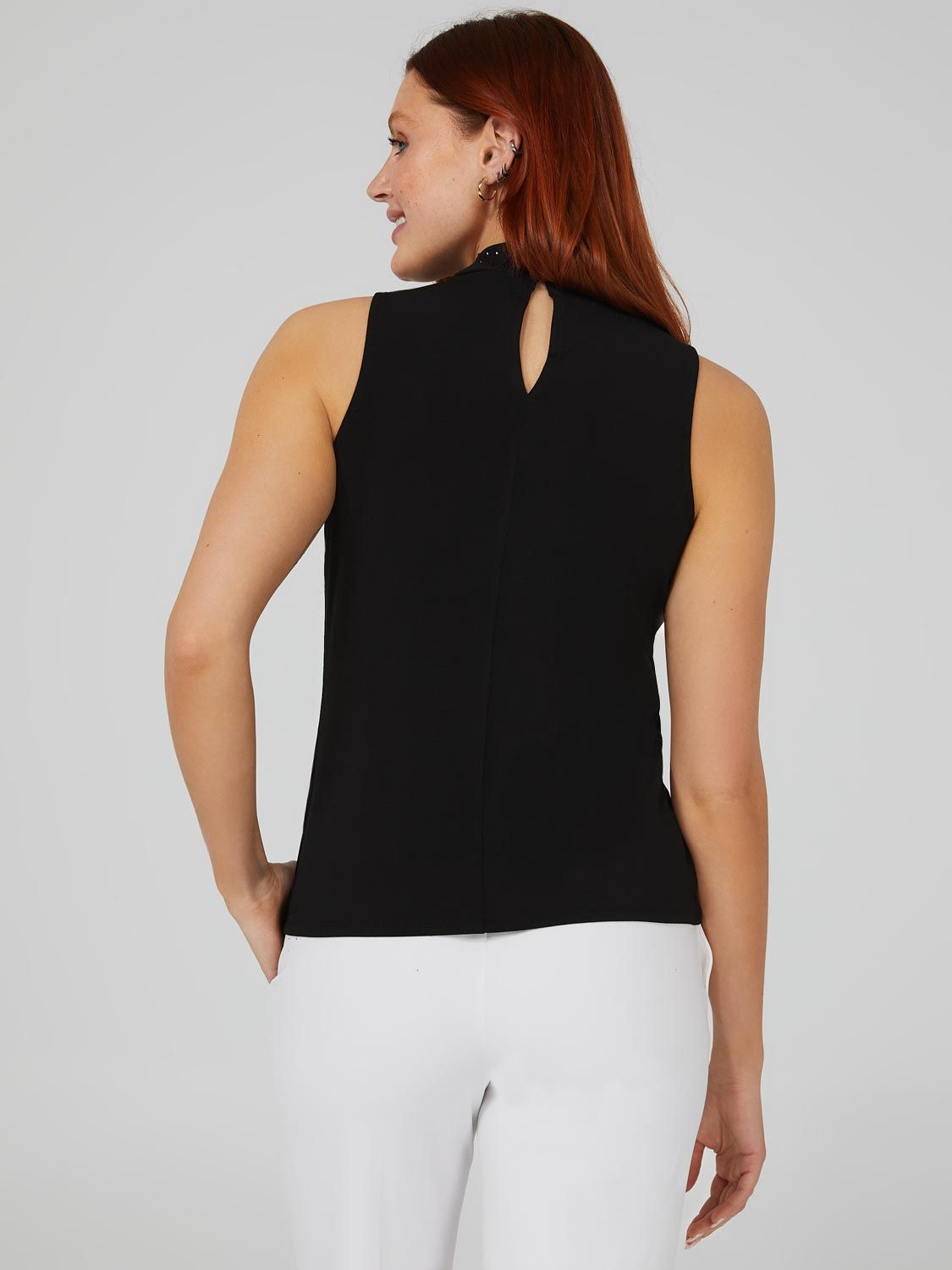 Rhinestone Sleeveless Mock Neck Top sold by Suzy Shier product image thumbnail 4
