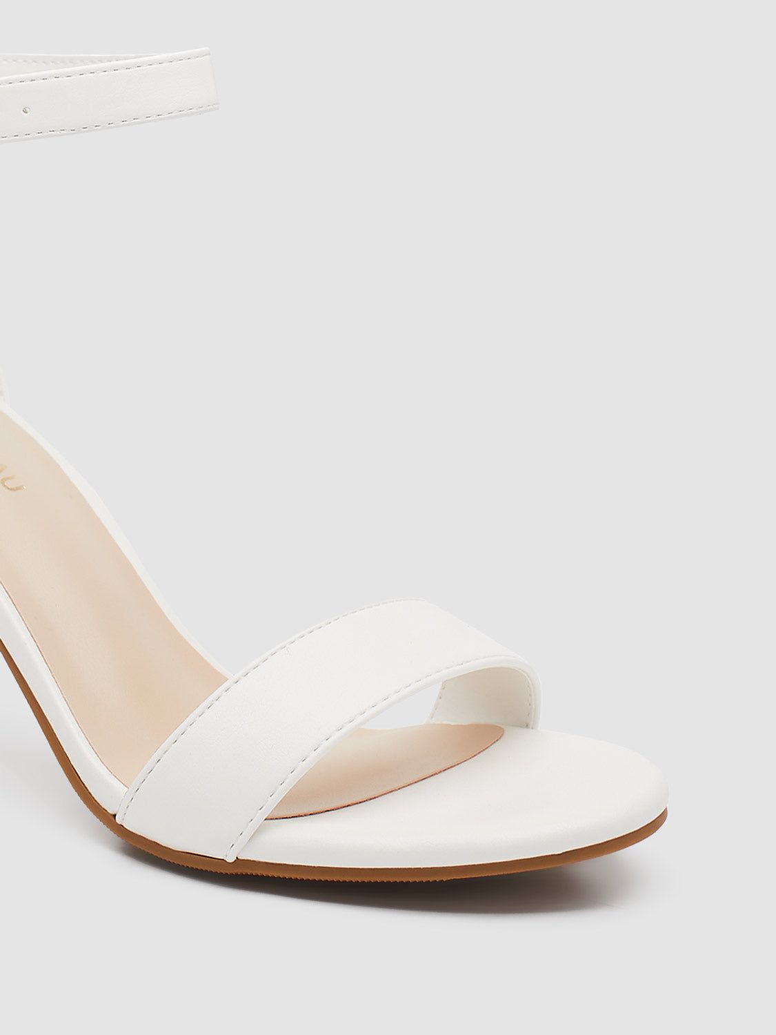 Faux-Leather Round Toe Block Heel Sandal sold by Suzy Shier product image thumbnail 3