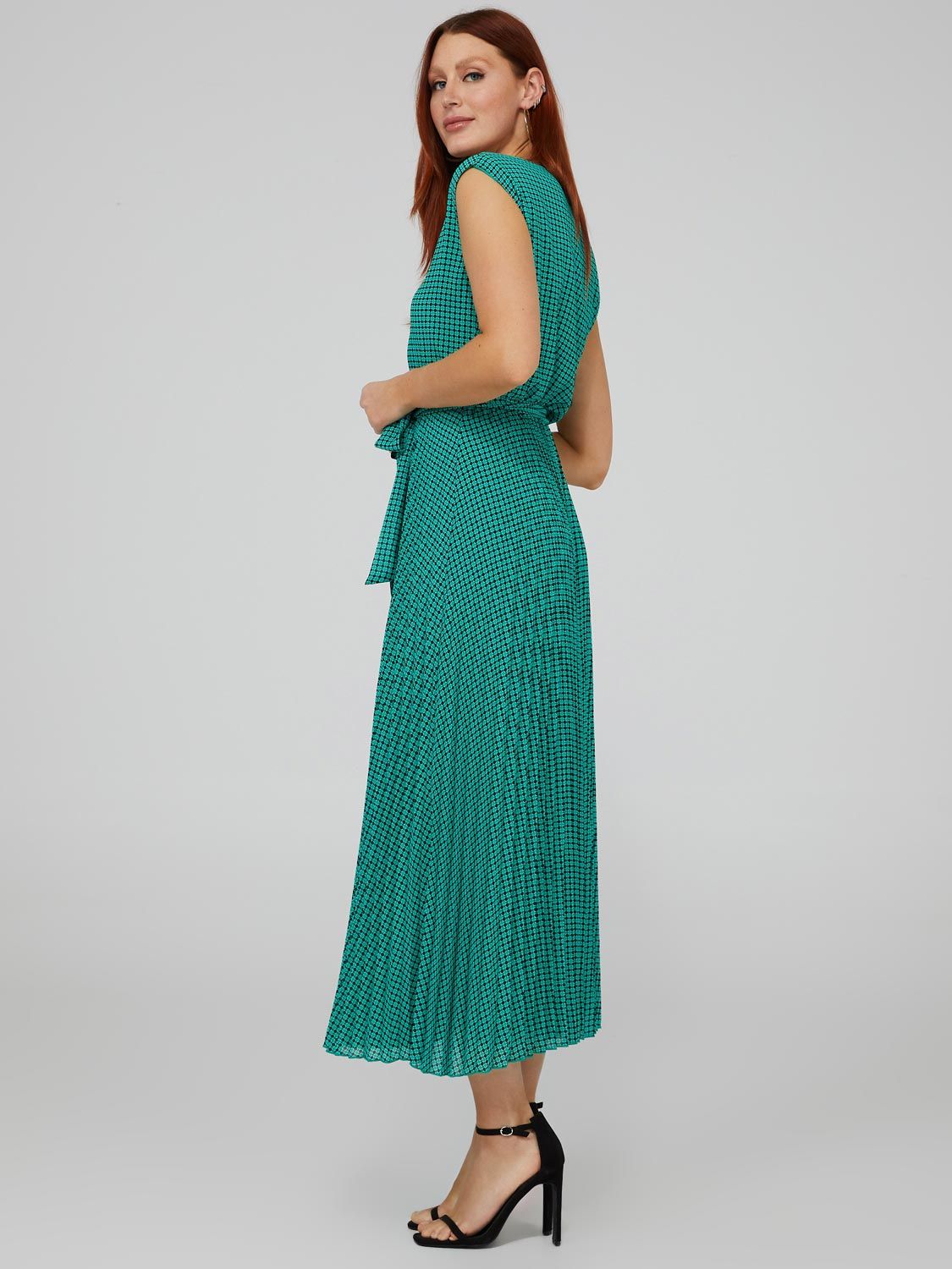 Printed Sleeveless Midi Dress With Pleated Skirt, The Lauren Dress sold by Suzy Shier product image thumbnail 5