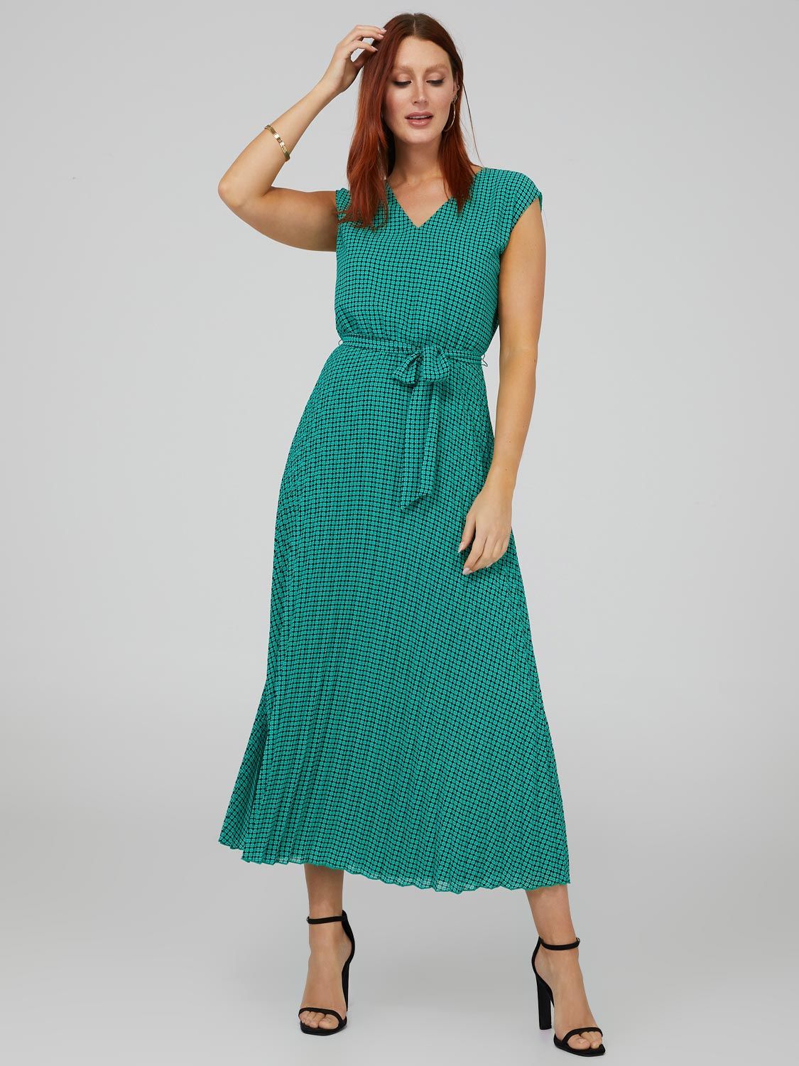 Printed Sleeveless Midi Dress With Pleated Skirt, The Lauren Dress sold by Suzy Shier product image thumbnail 4