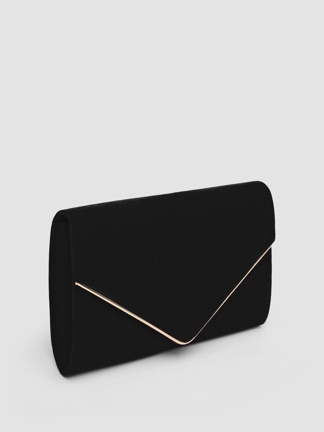 Flapover Envelope Clutch With Metal Trim sold by Suzy Shier product image thumbnail 3