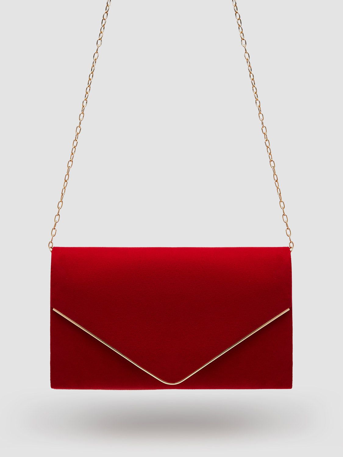 Flapover Envelope Clutch With Metal Trim sold by Suzy Shier product image thumbnail 2