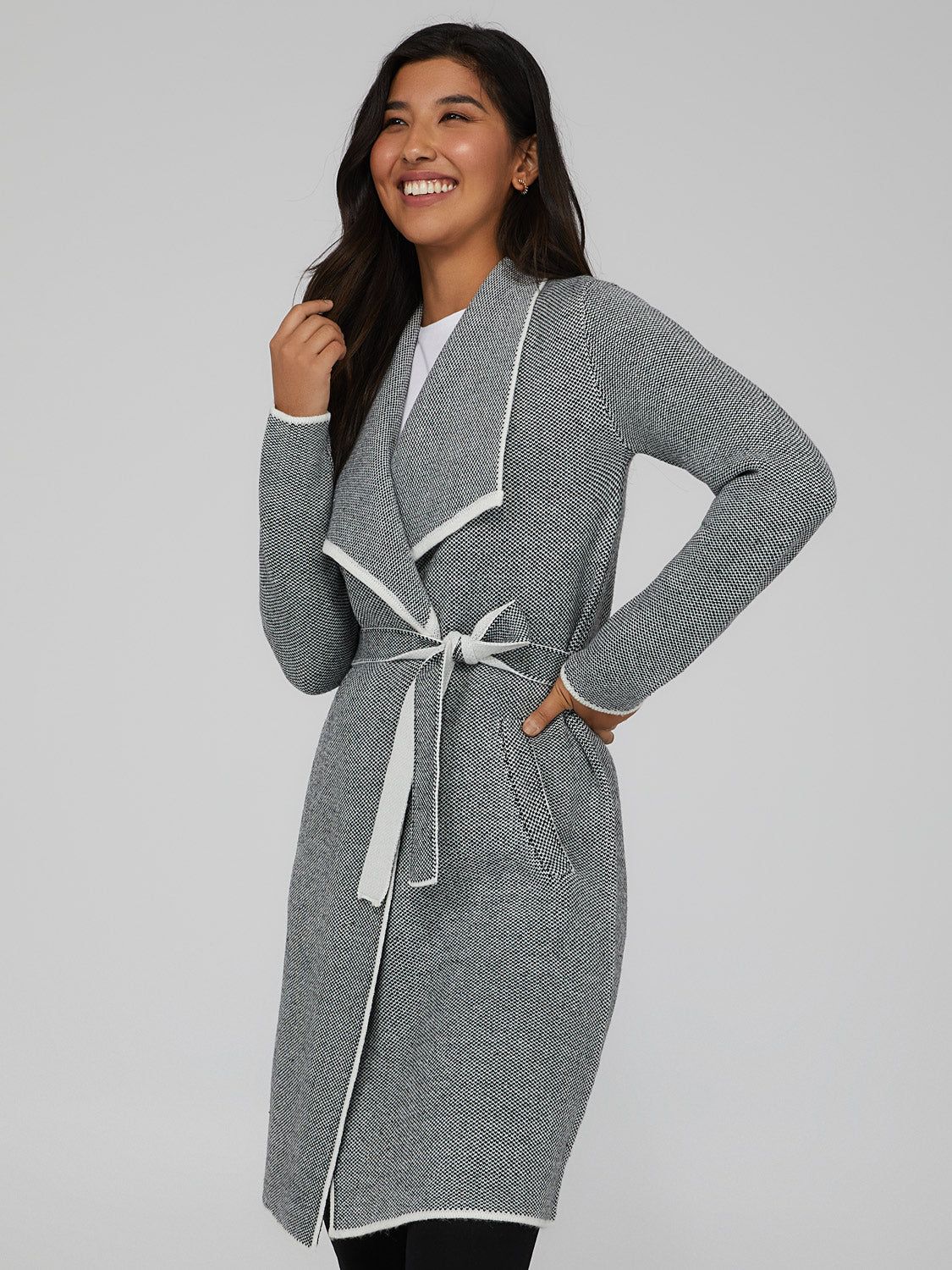 Belted Shawl Collar Sweater sold by Suzy Shier product image thumbnail 2