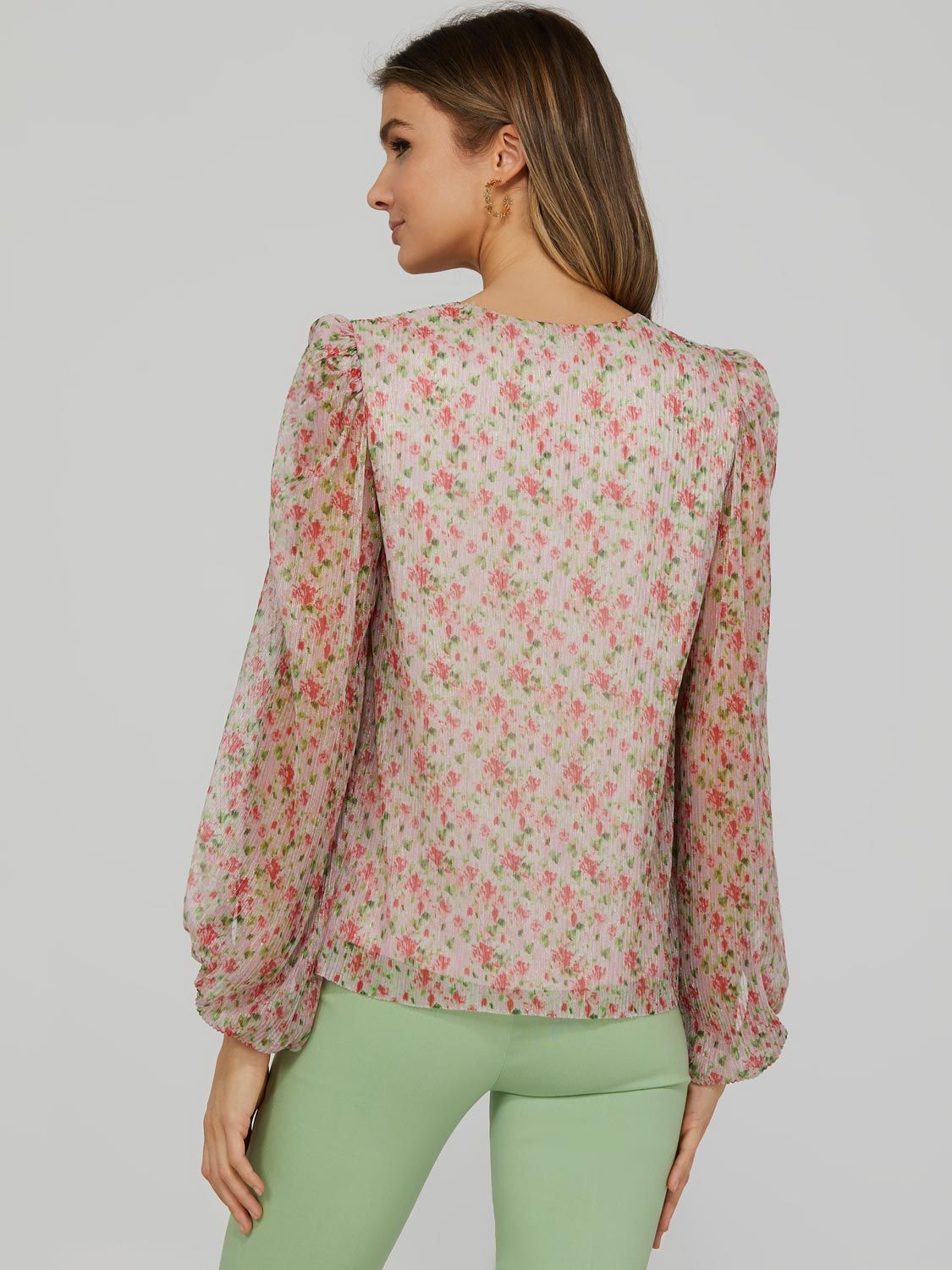 Printed 3/4 Volume Sleeve Top sold by Suzy Shier product image thumbnail 4