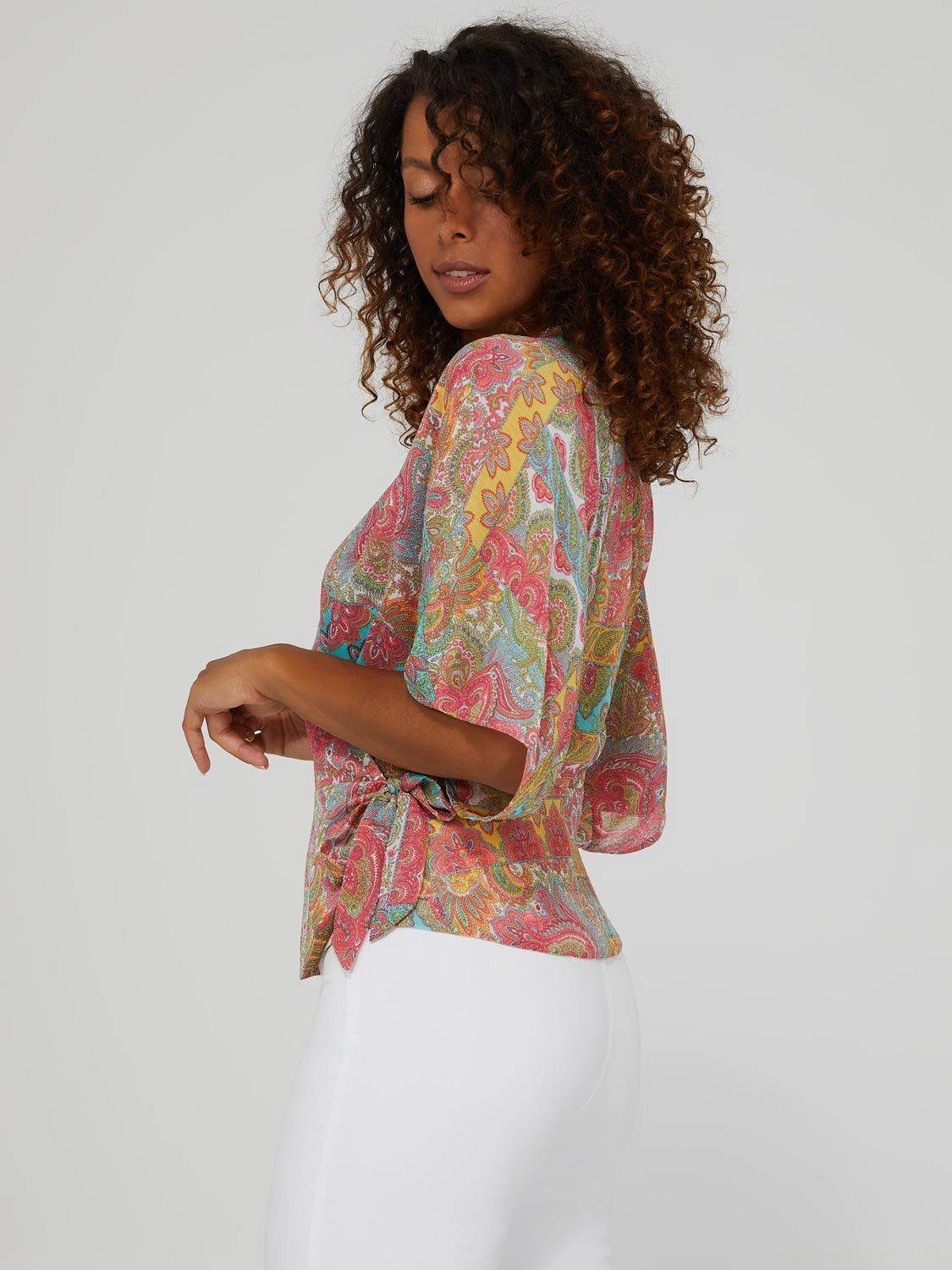 Paisley Print Crossover Wrap Blouse sold by Suzy Shier product image thumbnail 3