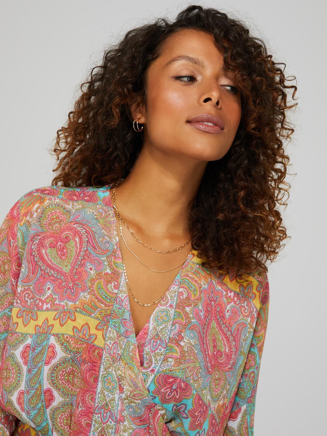 Paisley Print Crossover Wrap Blouse sold by Suzy Shier product image thumbnail 2