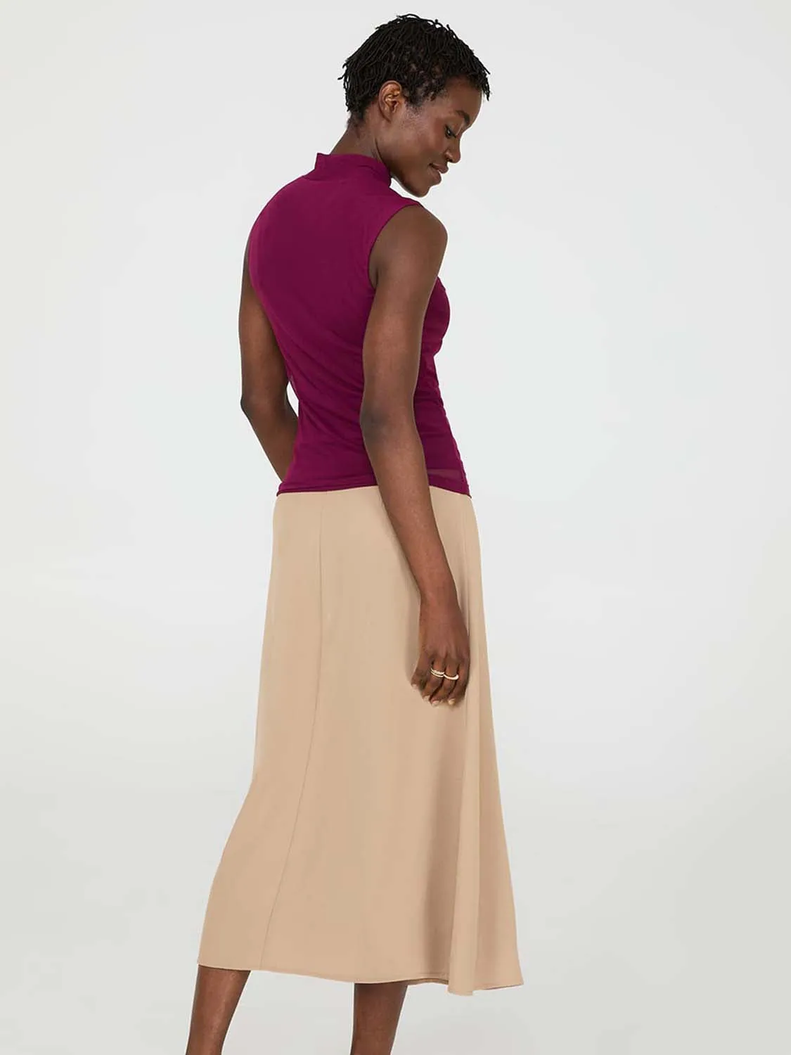 Sleeveless Mock Neck Mesh Top sold by Suzy Shier product image thumbnail 4