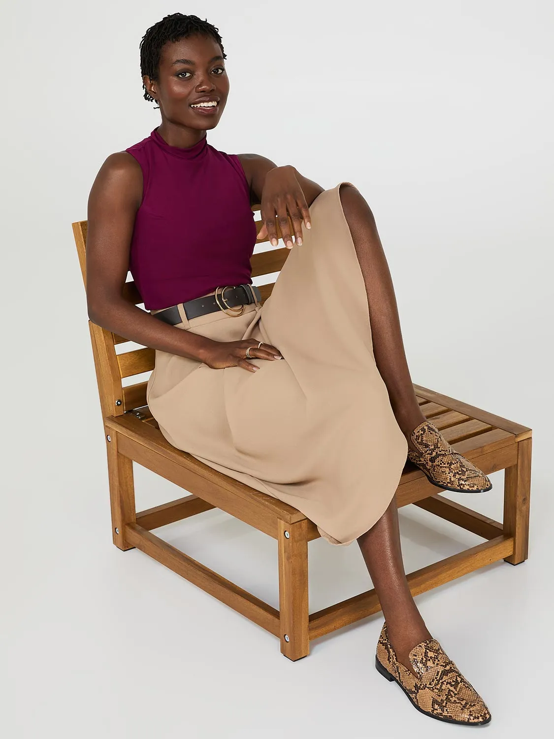 Sleeveless Mock Neck Mesh Top sold by Suzy Shier product image thumbnail 3