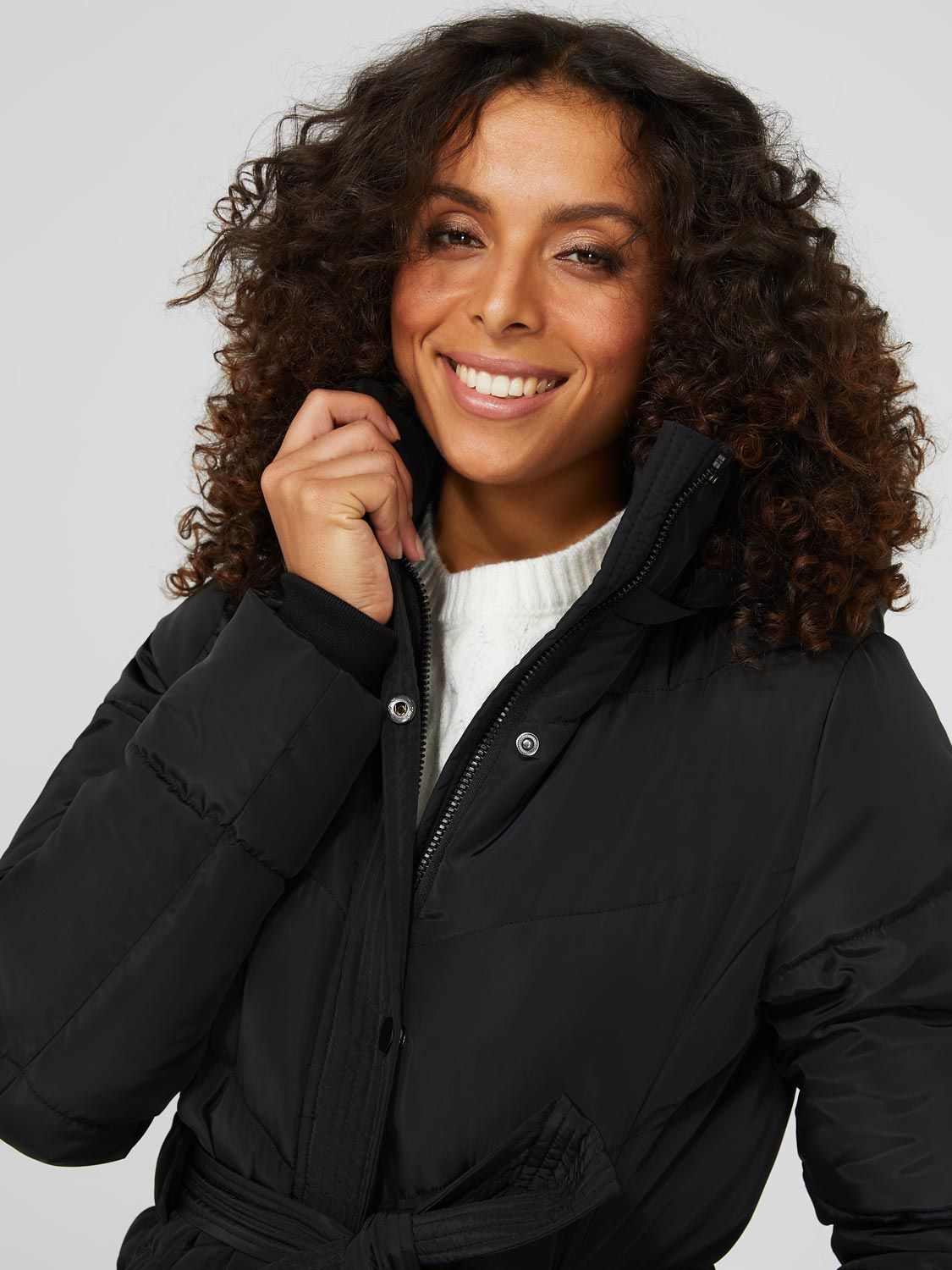 Mid-Length Belted Quilted Puffe sold by Suzy Shier product image thumbnail 3