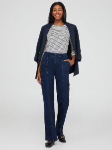 Straight Leg Denim Cargo Pants sold by Suzy Shier