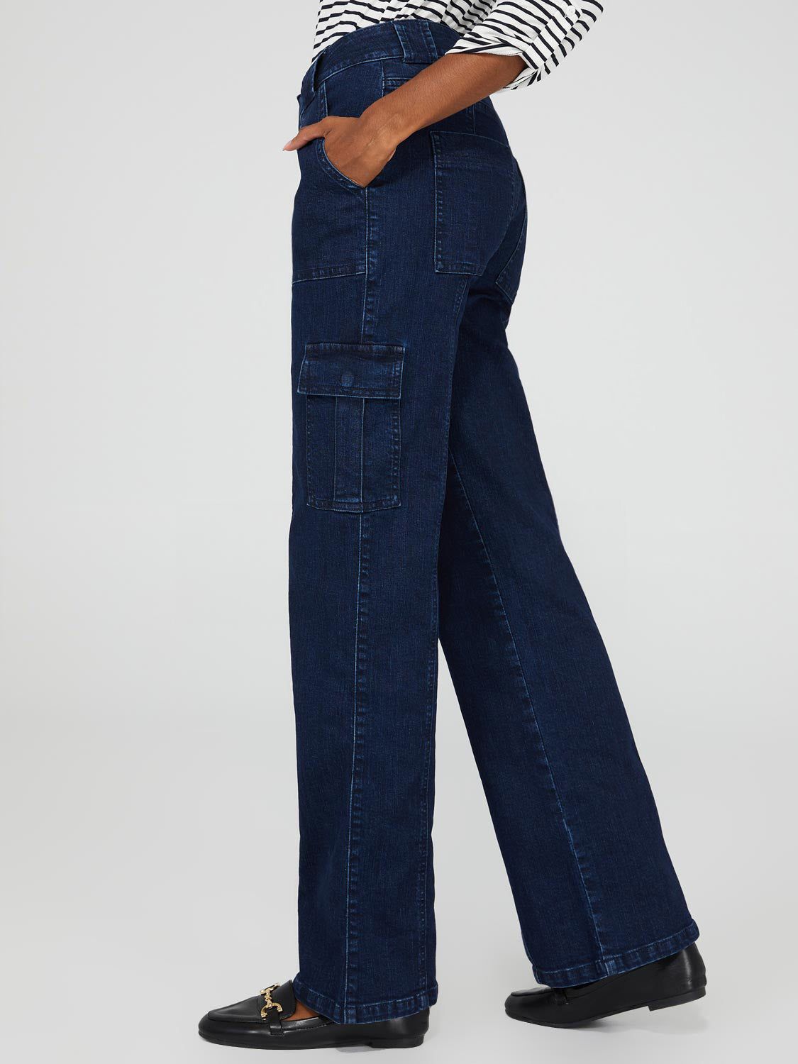 Straight Leg Denim Cargo Pants sold by Suzy Shier product image thumbnail 3