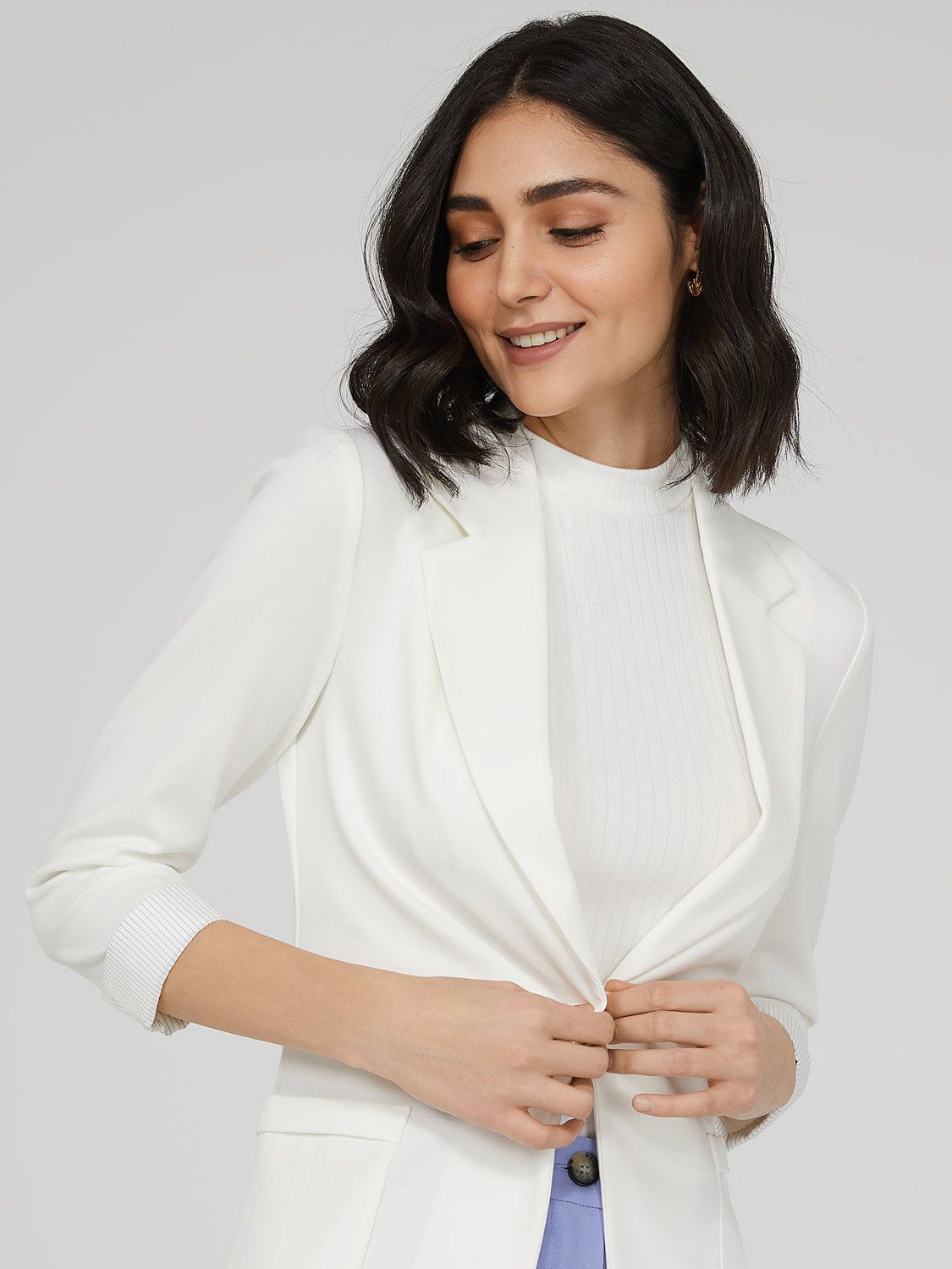 3/4 Cuffed Sleeve Blazer sold by Suzy Shier