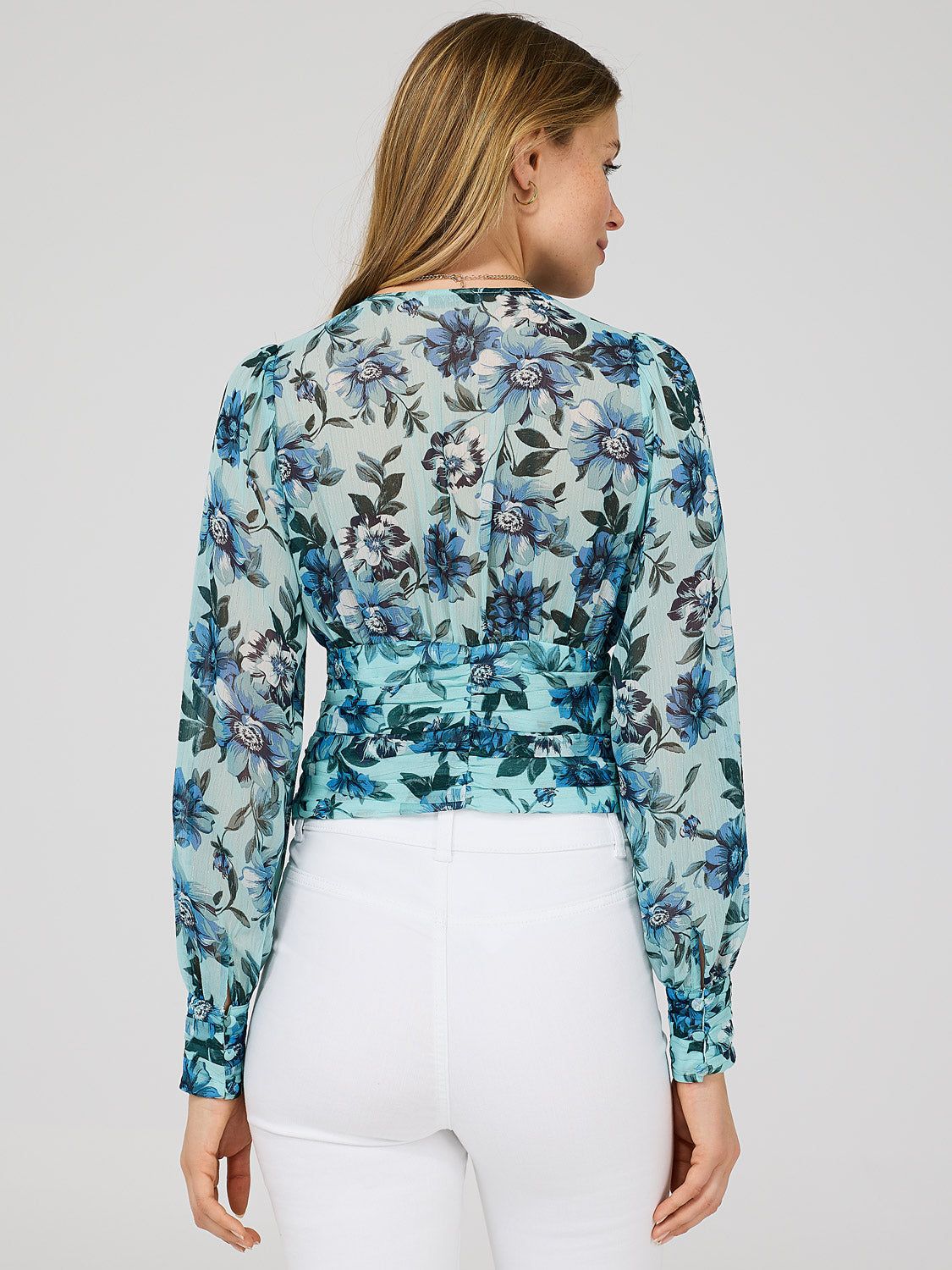 Printed Chiffon Crossover Top sold by Suzy Shier product image thumbnail 5