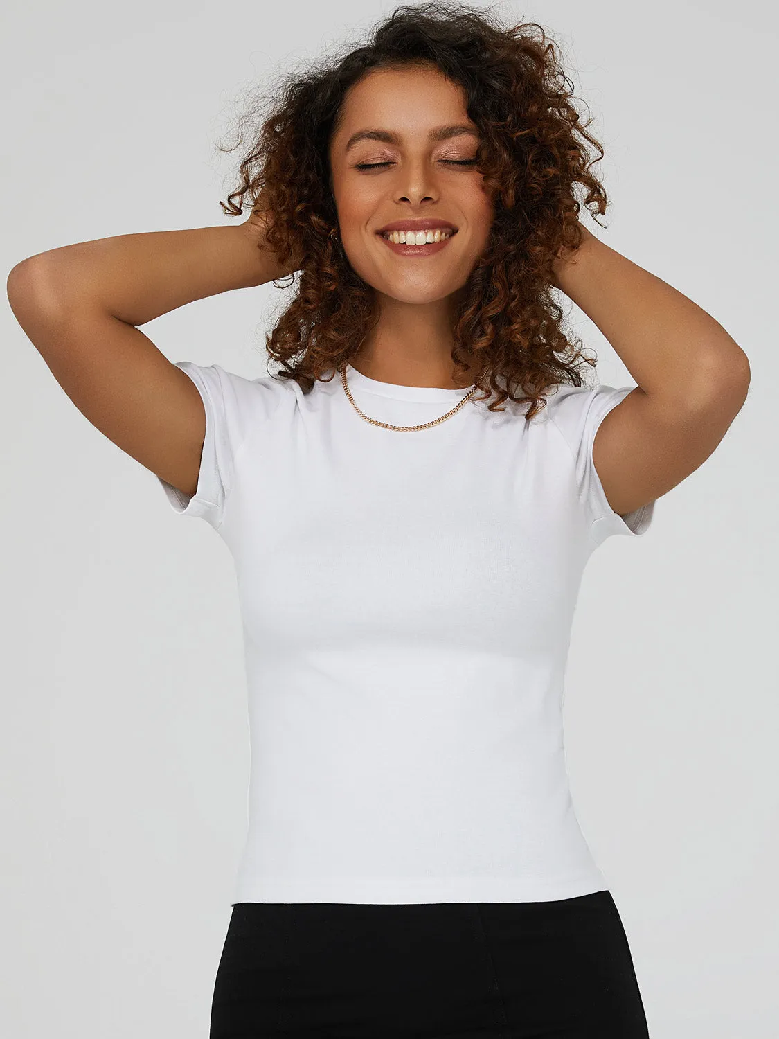 Cropped Crew Neck T-Shirt sold by Suzy Shier product image thumbnail 2