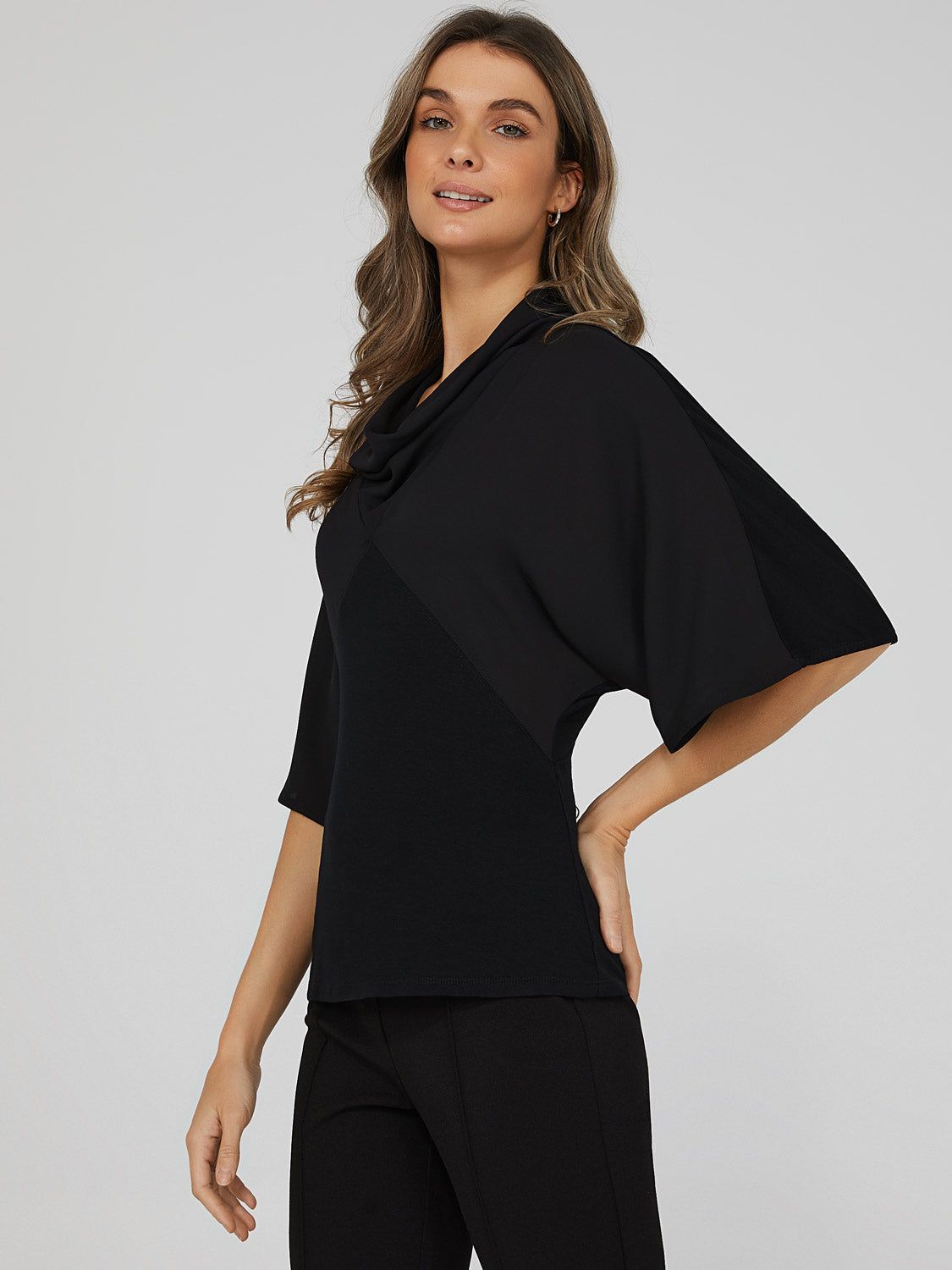 Kimono Sleeve Cowl Neck Top sold by Suzy Shier product image thumbnail 3