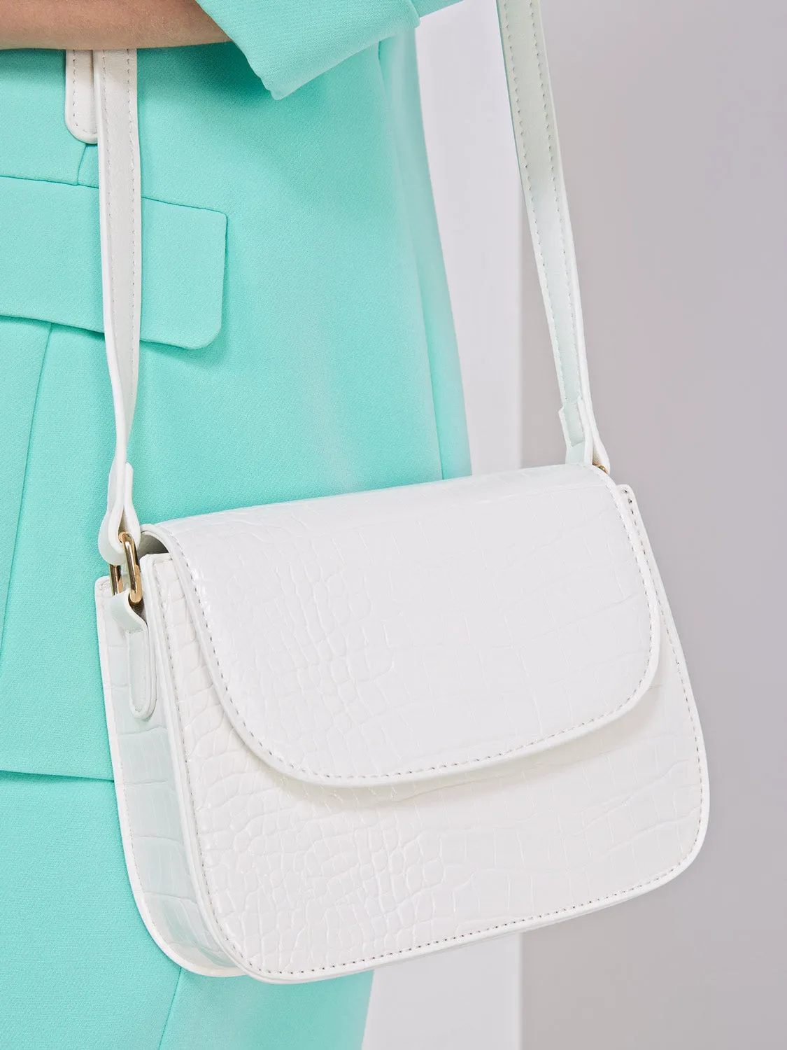 Crocodile Embossed Crossbody Bag sold by Suzy Shier product image thumbnail 3