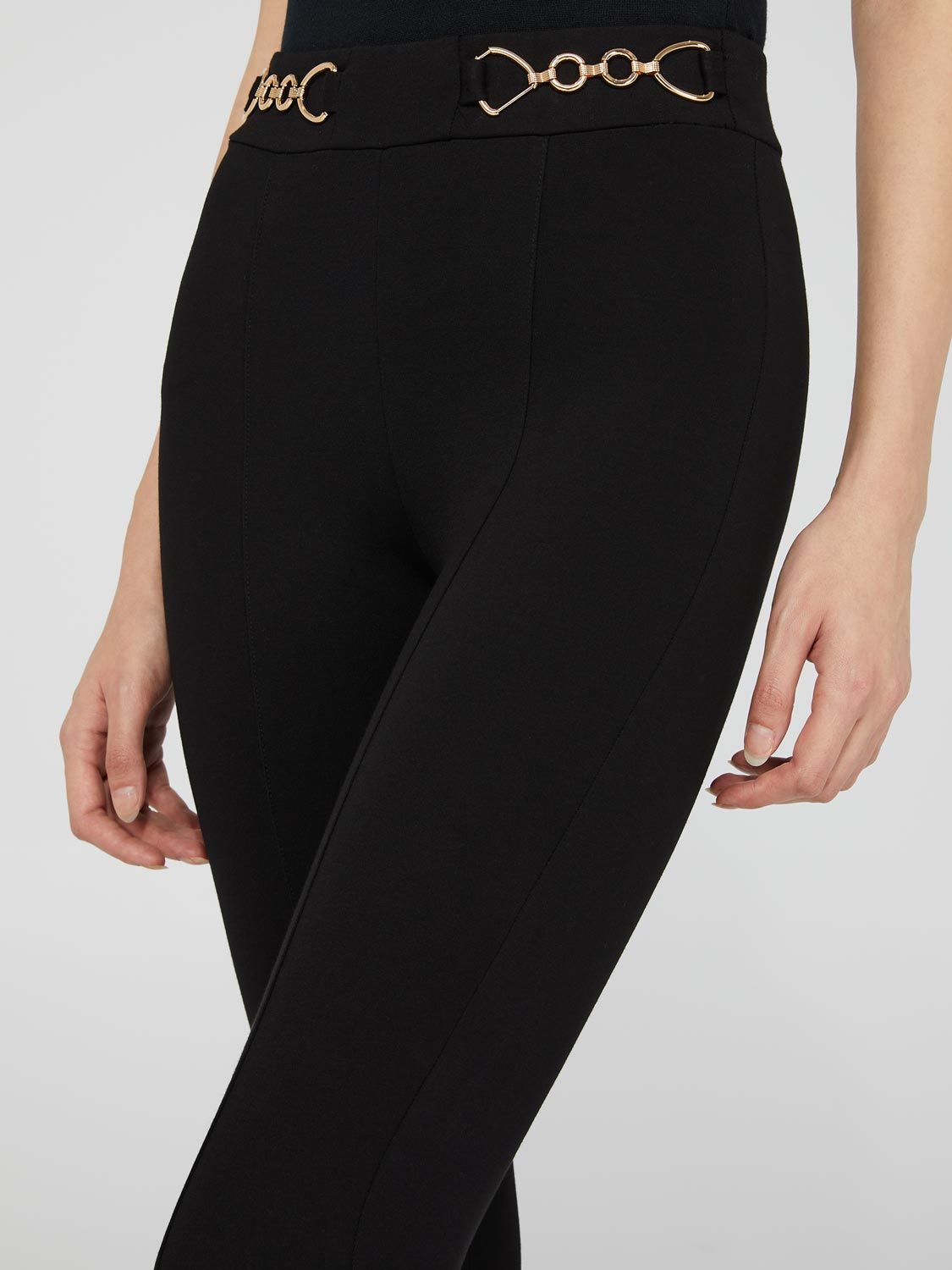 Skinny Pull-On Pants With Chain Detail Waistband sold by Suzy Shier product image thumbnail 2