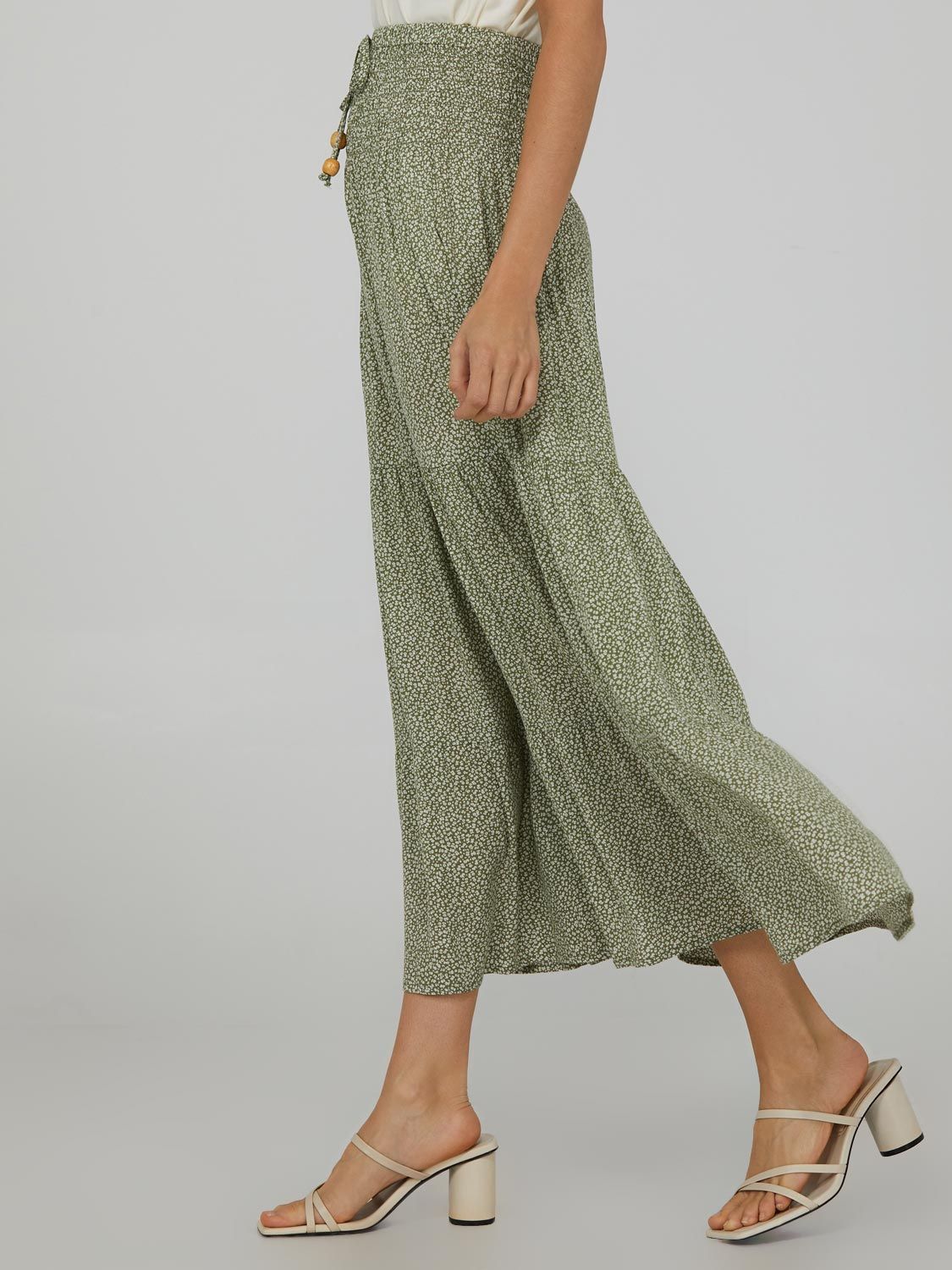 3-Tier Printed Smocked Maxi Skirt sold by Suzy Shier product image thumbnail 3