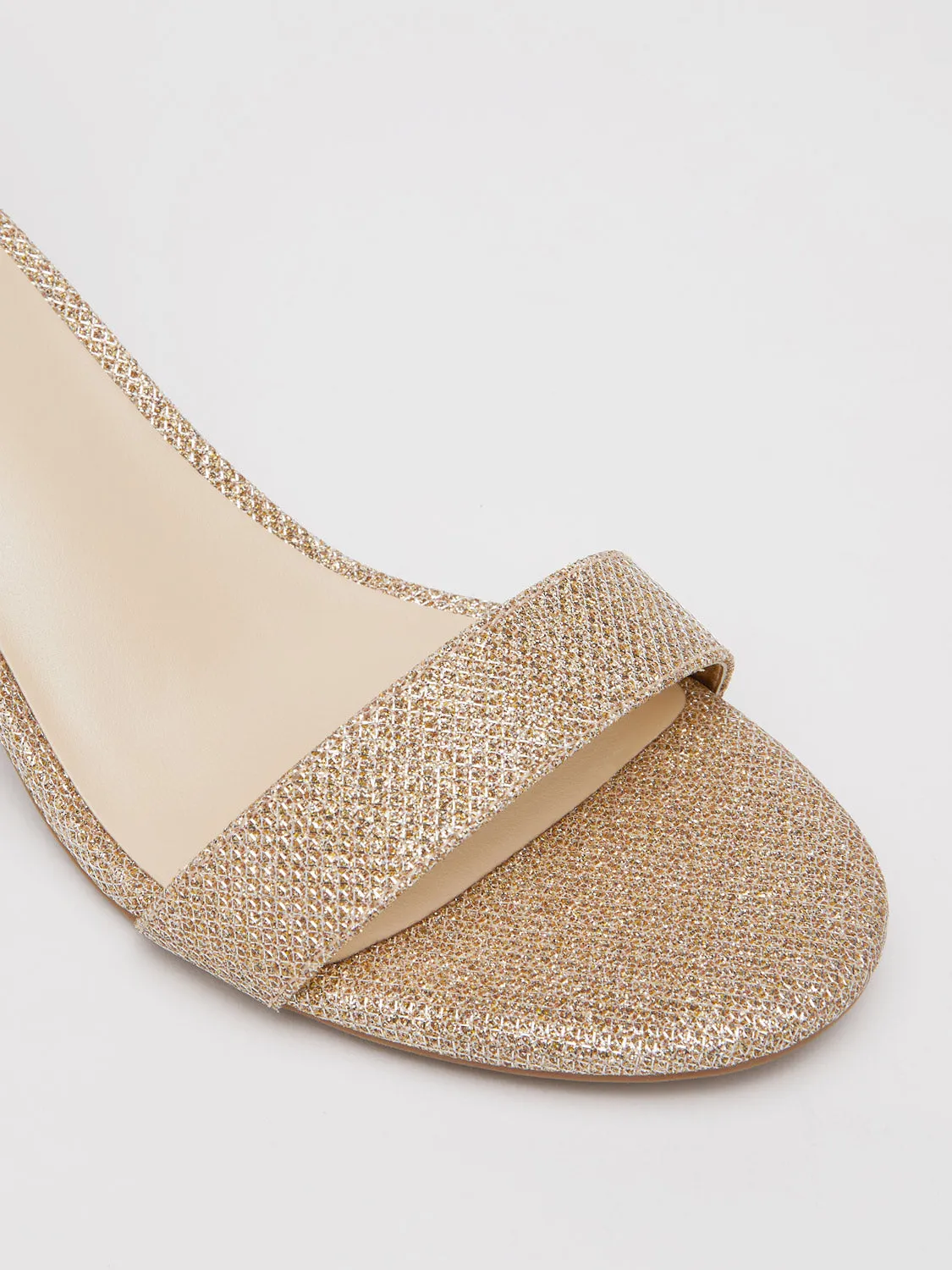 Glitter Ankle Strap Block Heel Sandal sold by Suzy Shier product image thumbnail 3