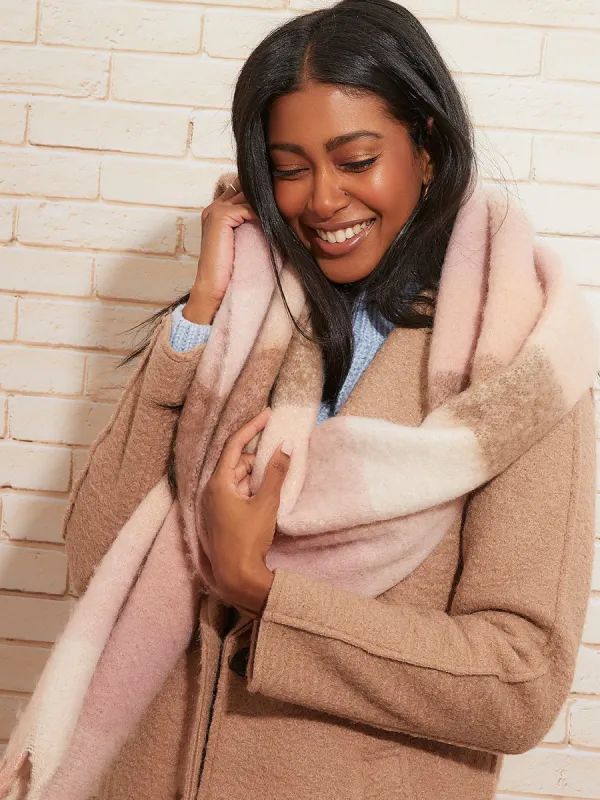 Brushed Degrade Check Scarf sold by Suzy Shier