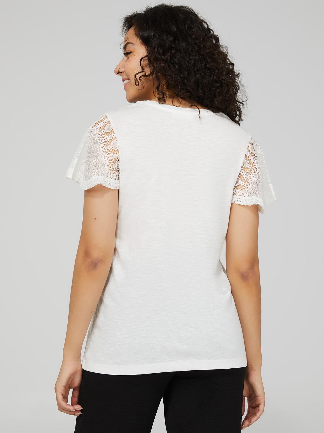 V-Neck Top With Lace Sleeves sold by Suzy Shier product image thumbnail 17
