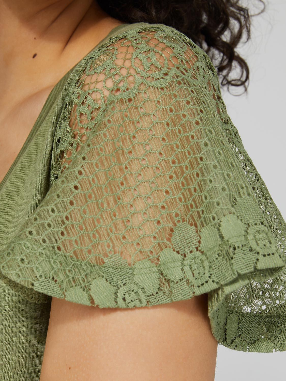 V-Neck Top With Lace Sleeves sold by Suzy Shier product image thumbnail 6