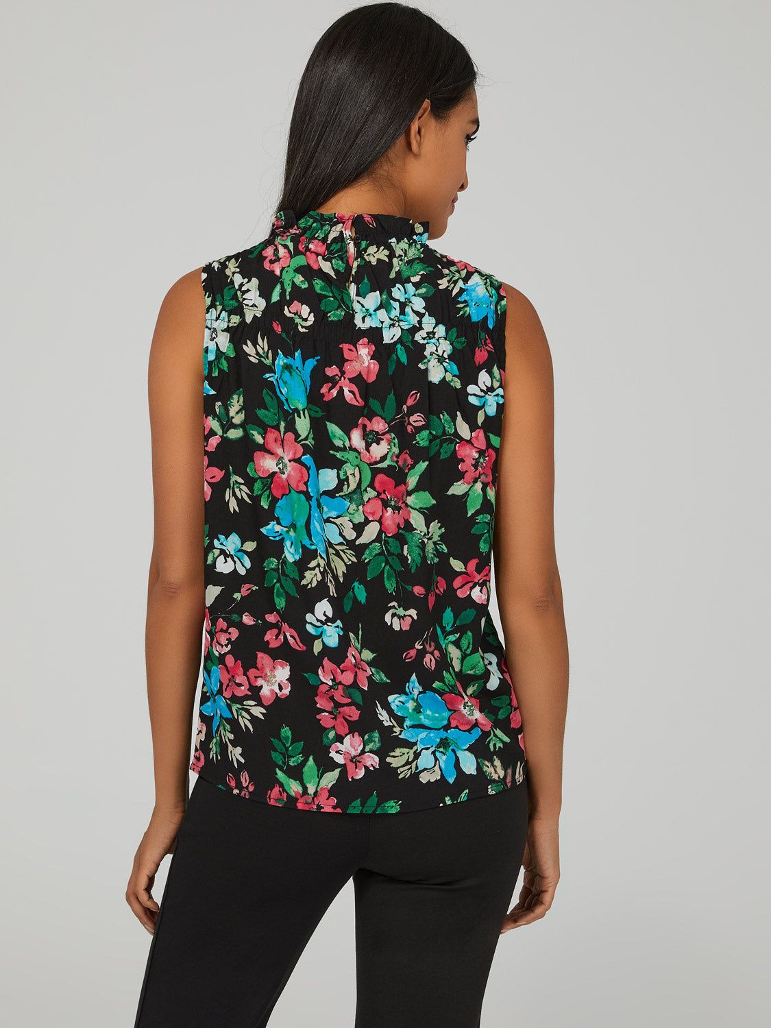 Floral High-Neck Ruffle Top sold by Suzy Shier product image thumbnail 4