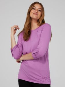 3/4 Rolled Sleeve Round Neck Top sold by Suzy Shier