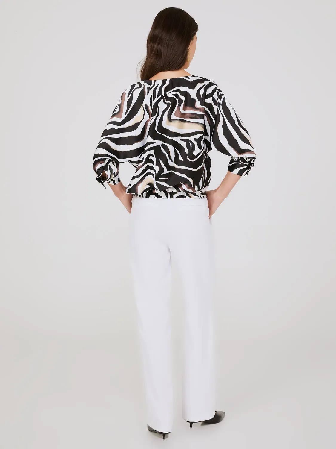 Animal Print Satin Dolman Sleeve Top sold by Suzy Shier product image thumbnail 3