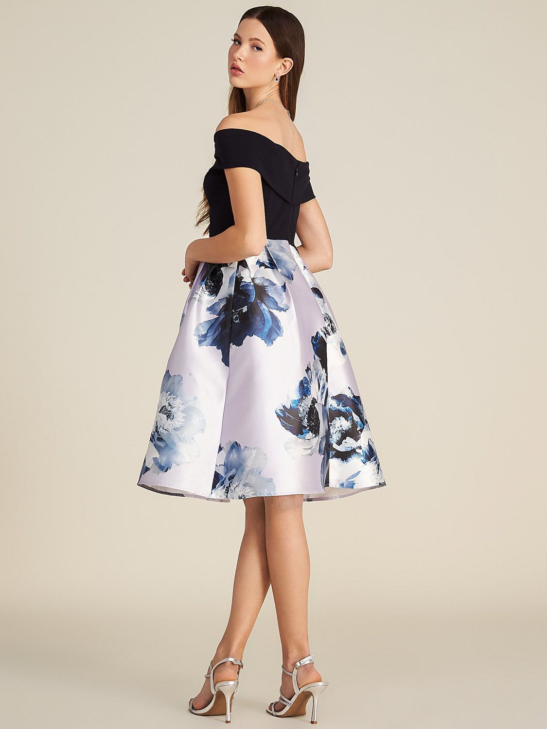 Off-The-Shoulder Fit & Flare Knee Length Dress sold by Suzy Shier product image thumbnail 4