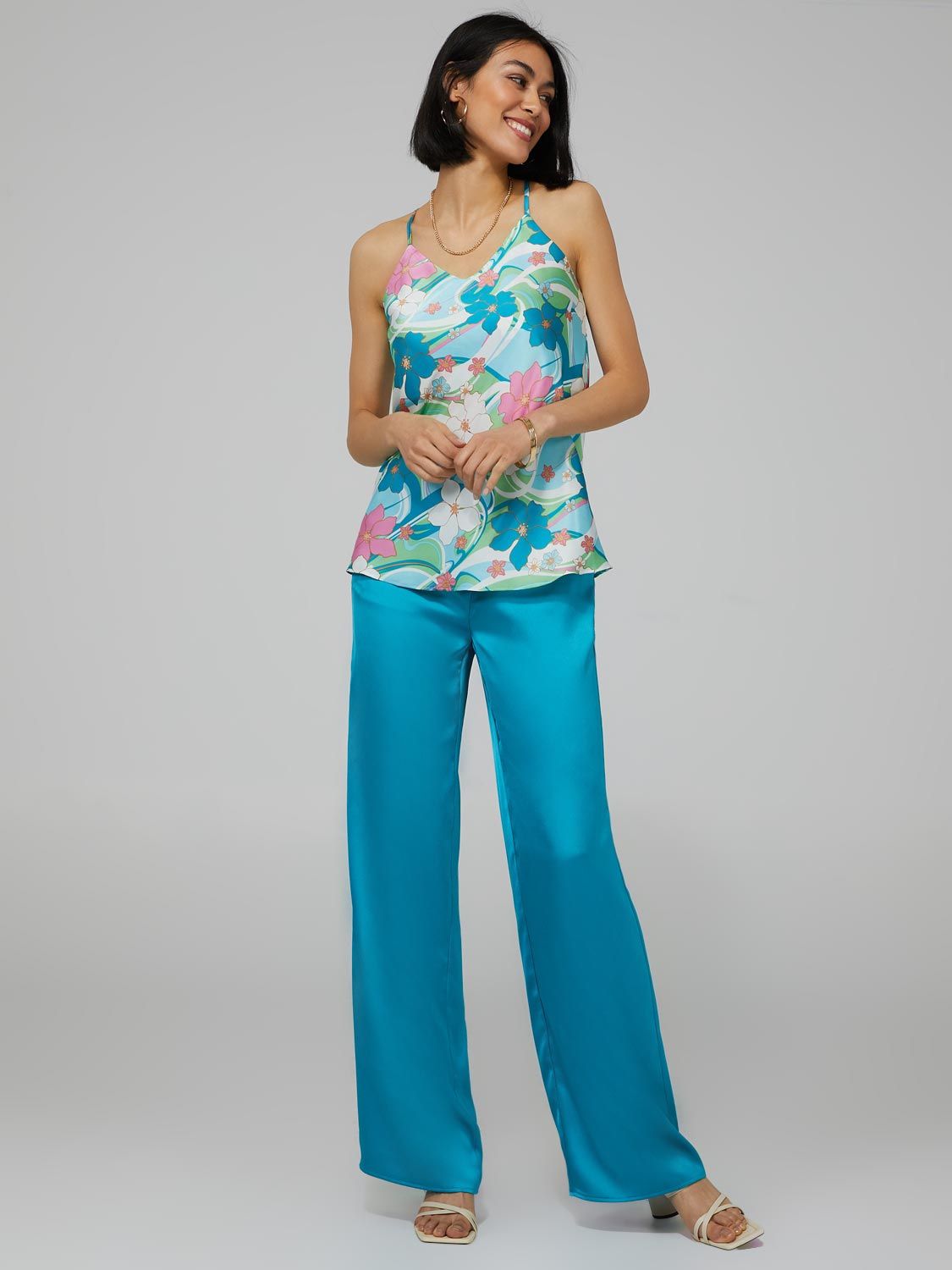 Pull-On Satin Straight Leg Pants sold by Suzy Shier