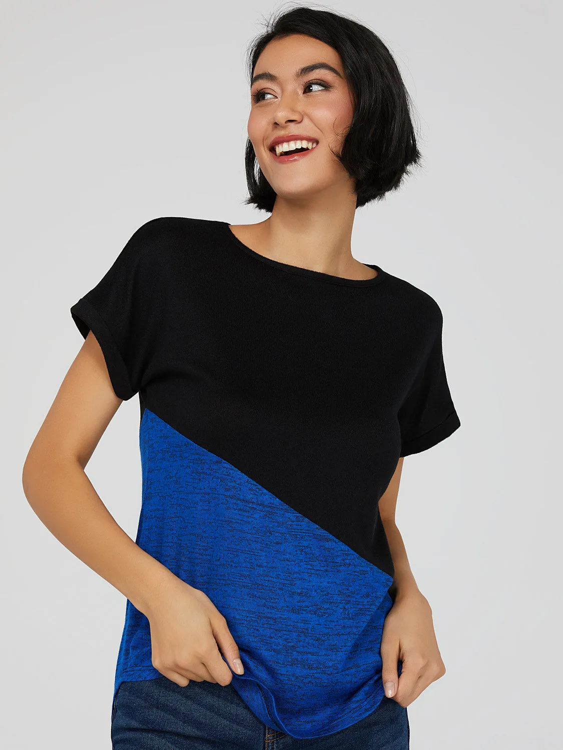 Dolman Sleeve Colour Block T-Shirt sold by Suzy Shier product image thumbnail 2