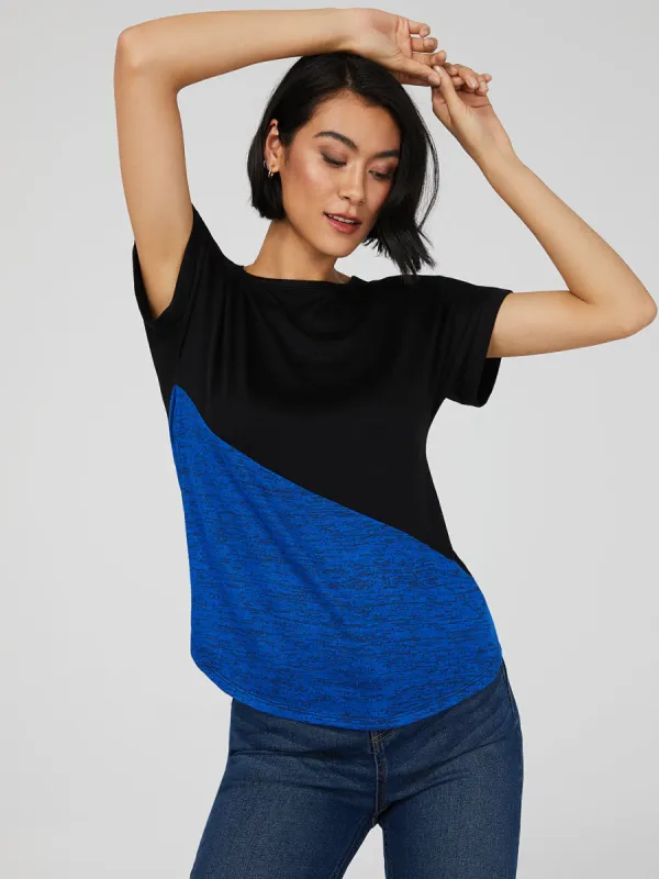 Dolman Sleeve Colour Block T-Shirt made by Suzy Shier