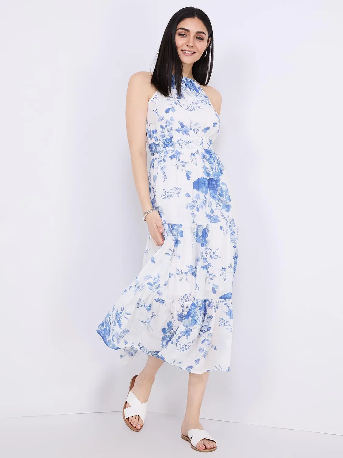 Floral Print Halter Neck Maxi Dress sold by Suzy Shier