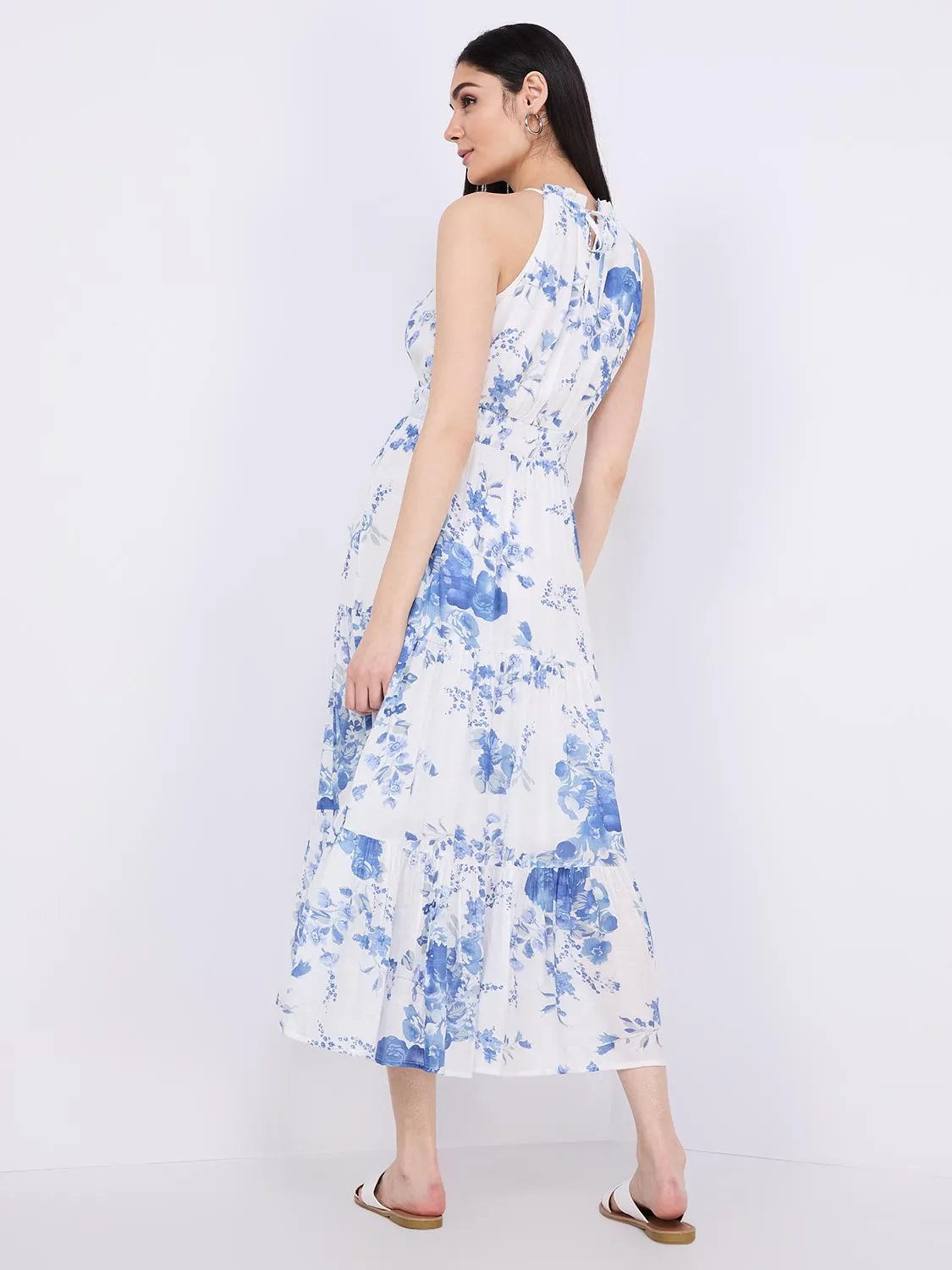 Floral Print Halter Neck Maxi Dress sold by Suzy Shier product image thumbnail 5