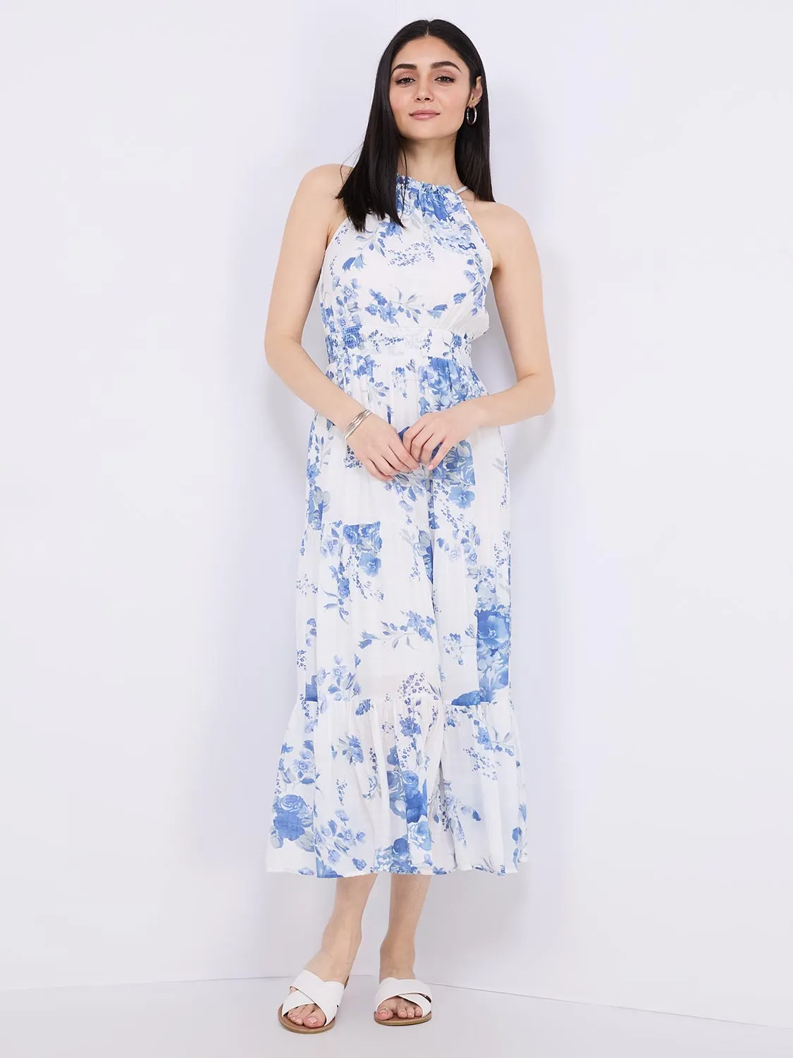 Floral Print Halter Neck Maxi Dress sold by Suzy Shier product image thumbnail 3