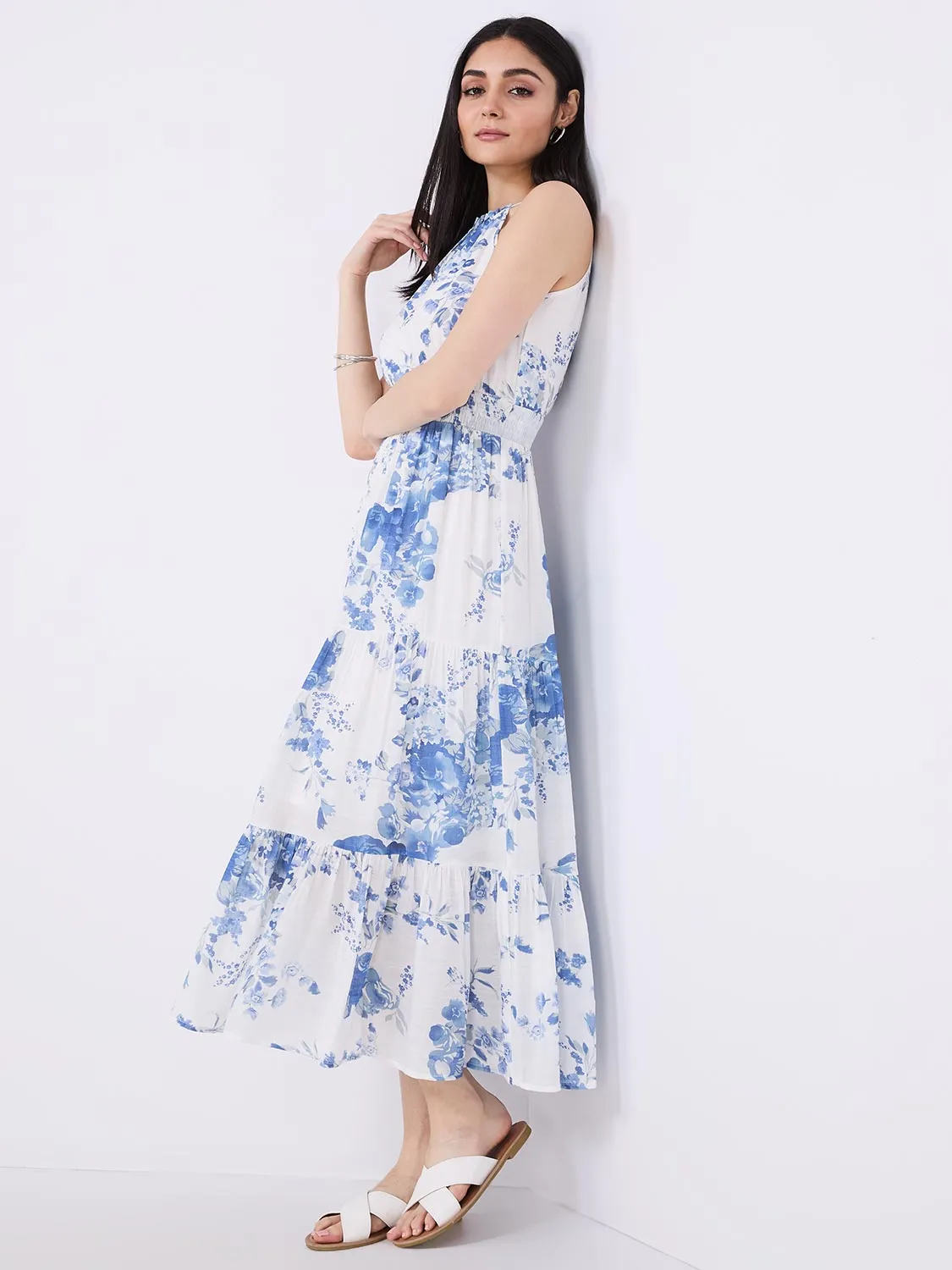 Floral Print Halter Neck Maxi Dress sold by Suzy Shier product image thumbnail 4