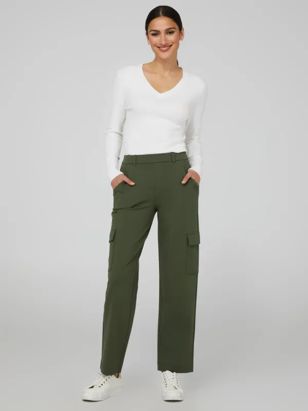 Straight Leg Trousers With Cargo Pockets sold by Suzy Shier