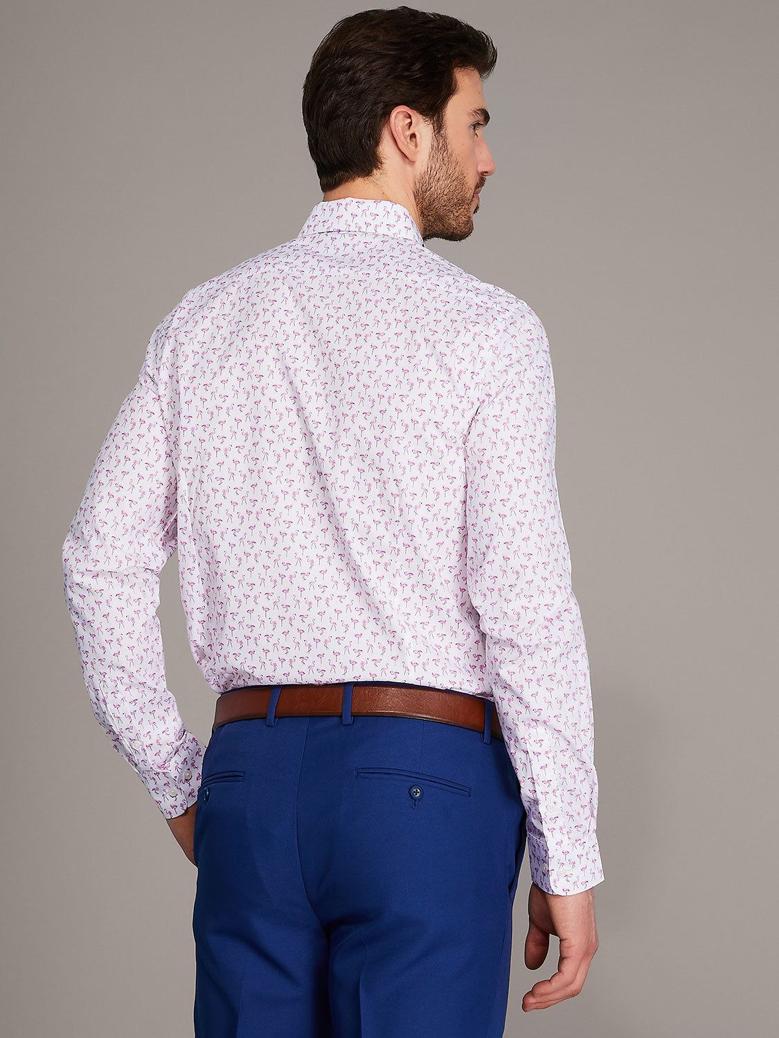 Novelty Flamingo Motif Slim Fit Dress Shirt sold by Suzy Shier product image thumbnail 2