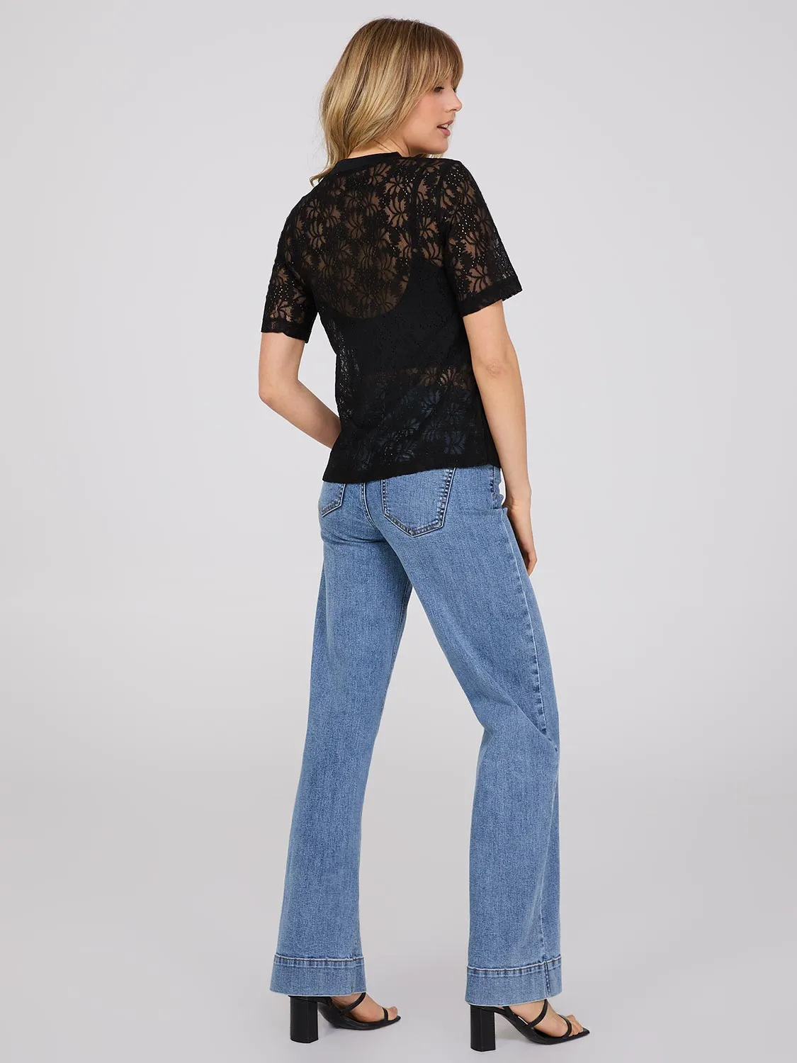 Drop Shoulder Lace T-Shirt sold by Suzy Shier product image thumbnail 4
