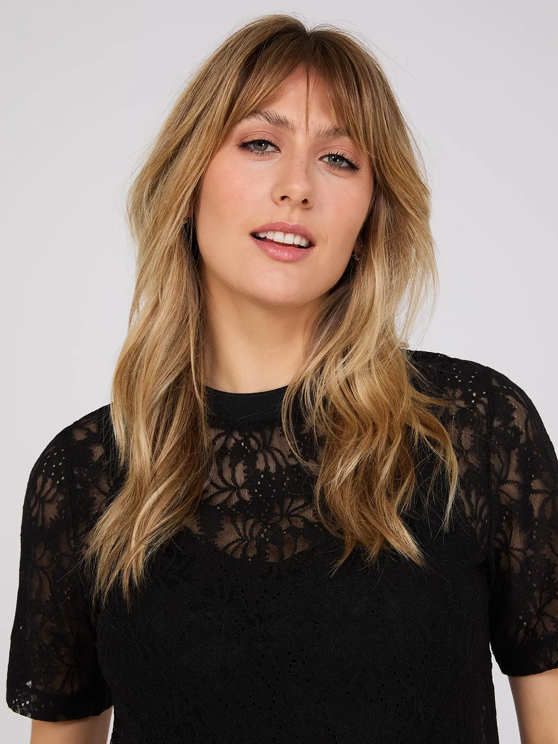 Drop Shoulder Lace T-Shirt sold by Suzy Shier product image thumbnail 2