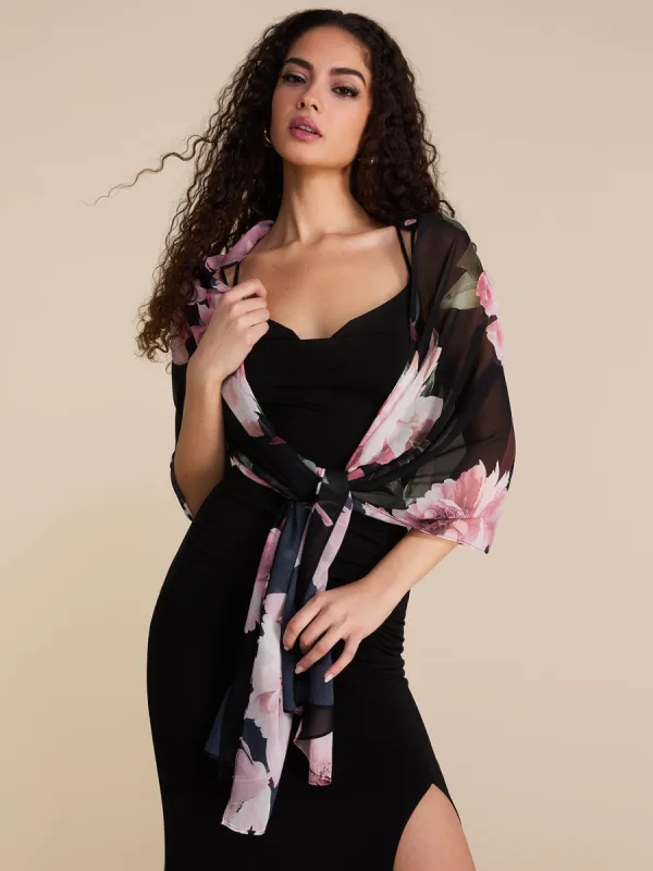 Floral Printed Chiffon Cover-Up sold by Suzy Shier