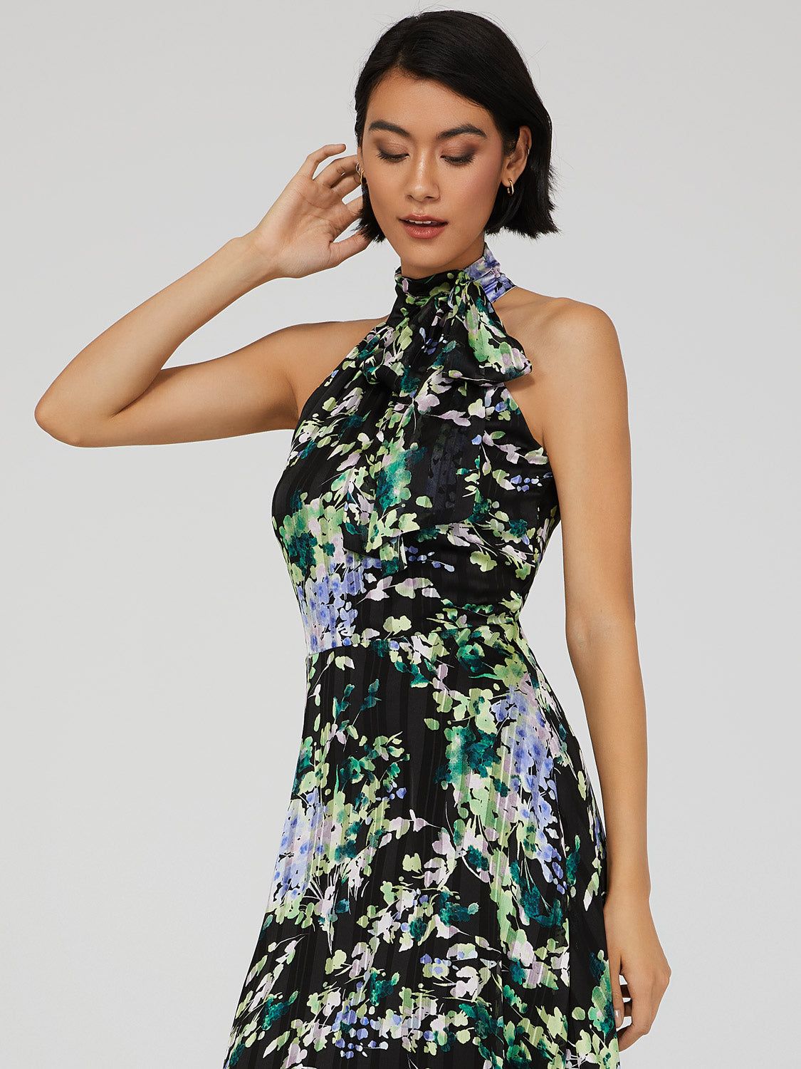 Tie-Front Halter Neck Midi Dress sold by Suzy Shier product image thumbnail 3