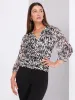Abstract Print 3/4 Sleeve Crossover Top sold by Suzy Shier