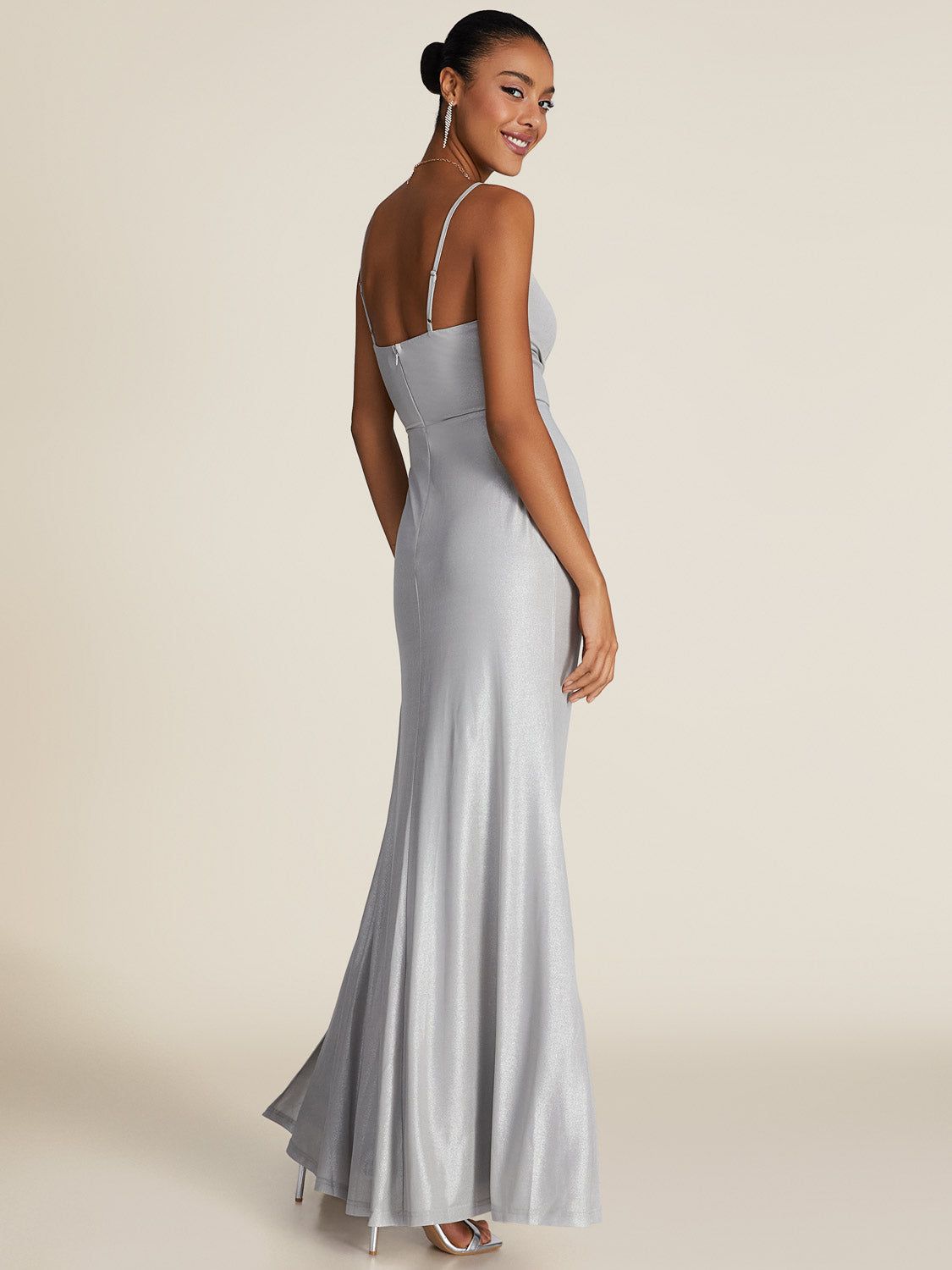 Ruched Wrap Gown With Crossover Neckline sold by Suzy Shier product image thumbnail 2