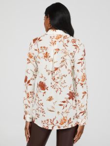 Floral Print Crepe Button-Front Blouse sold by Suzy Shier