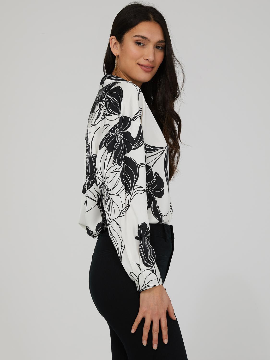 Oversized Printed Satin Blouse sold by Suzy Shier product image thumbnail 4