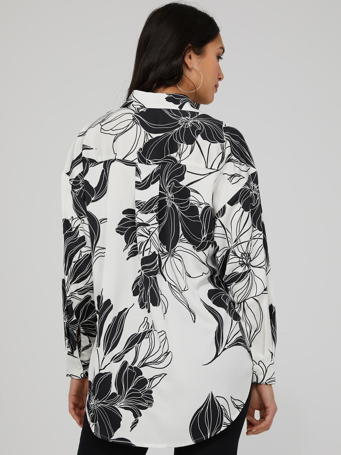 Oversized Printed Satin Blouse sold by Suzy Shier product image thumbnail 5
