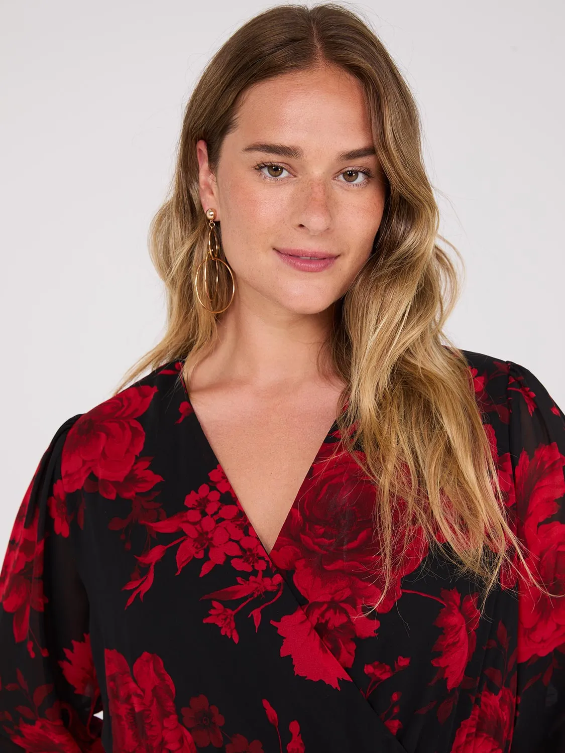 Chiffon Floral Print Ruffle Skirt Maxi Dress sold by Suzy Shier product image thumbnail 4