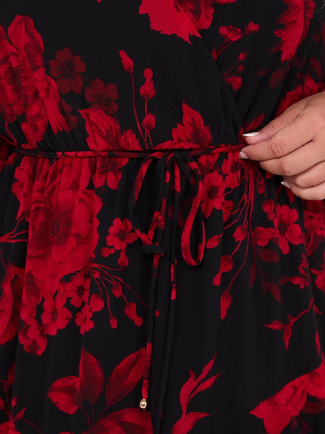 Chiffon Floral Print Ruffle Skirt Maxi Dress sold by Suzy Shier product image thumbnail 5